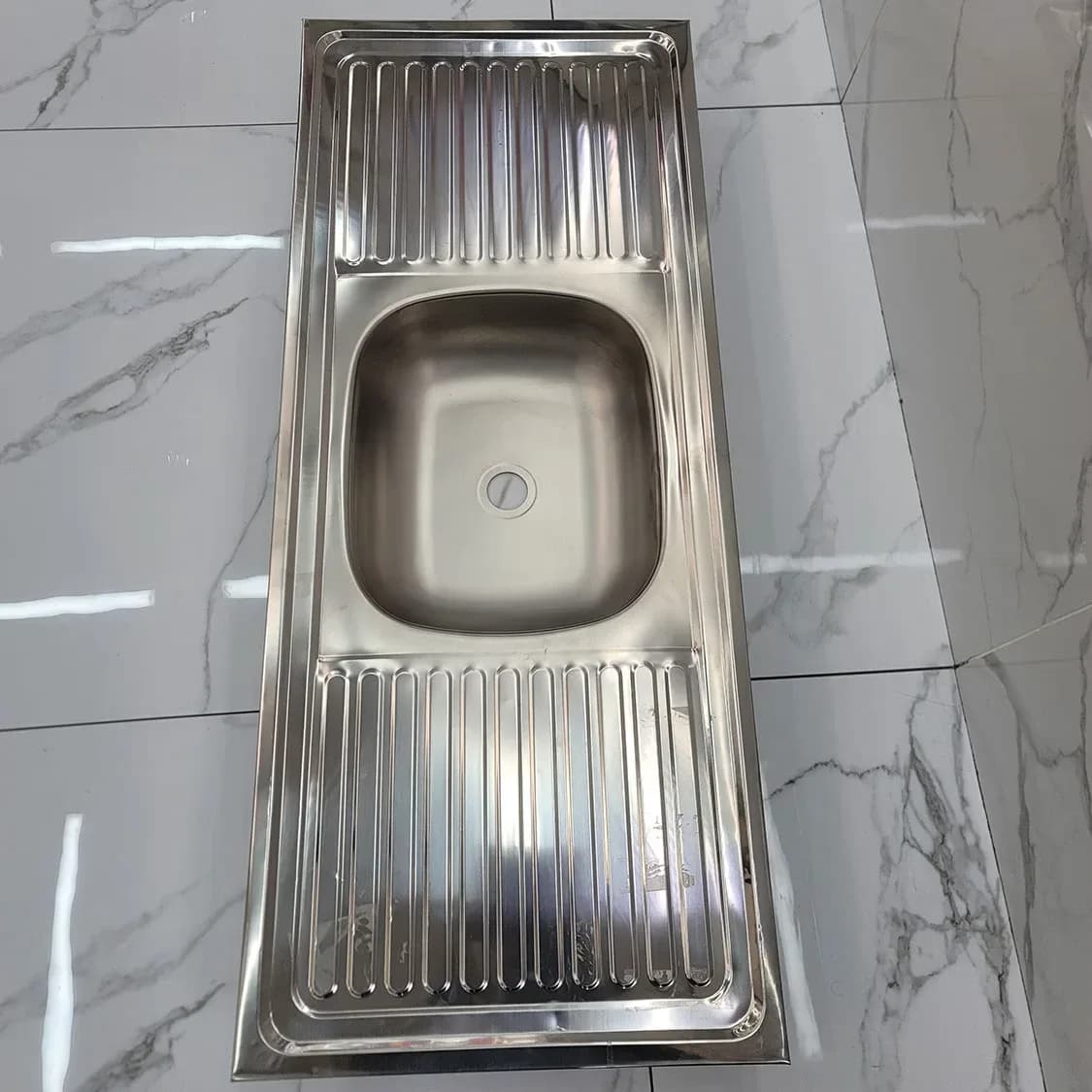 Ekos Stainless Steel Double Drain Kitchen Sink - 1200 x 500 x 130 mm